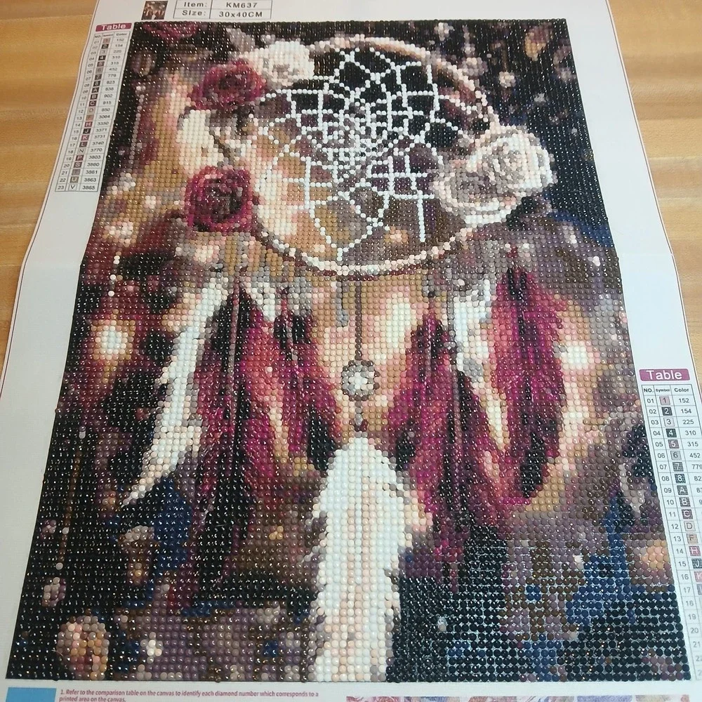 Finished 5D Diamond Art Painting Wall Dream Catcher‎ 30 By 40 Cm